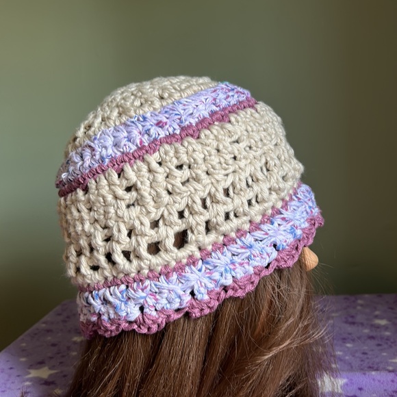 Crochet cotton hat medium new cute - Picture 3 of 9
